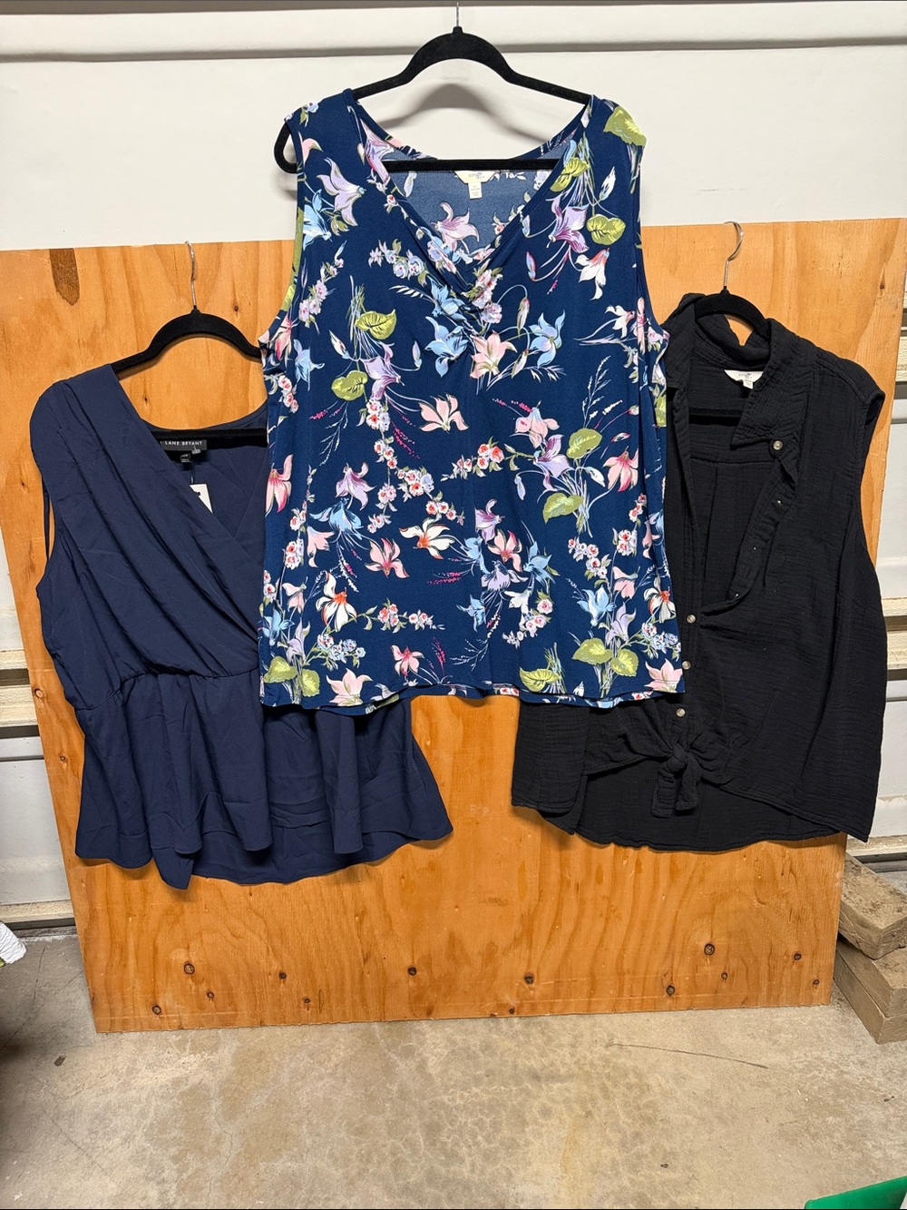 Lane Bryant and Terra and Sky bundle of 3 Sleeveless Tops darker colors